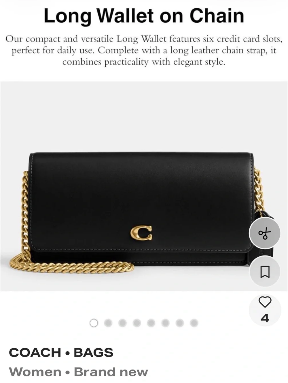 Coach Evie Long Wallet on Chain